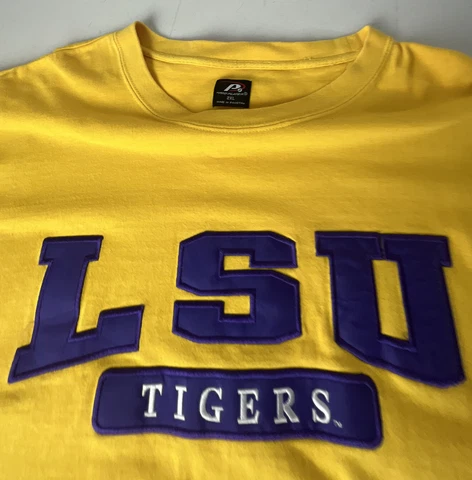Vintage LSU Tigers Sweatshirt Pro Player Spellout Logo Sewn Heavyweight Sz XXL Cover