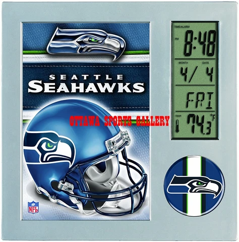 WINCRAFT SEATTLE SEAHAWKS LICENSED DESK CLOCK • NEW IN PACKAGE (M63) Cover