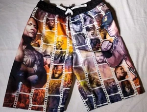 Swimtrunks Shorts 2014 WWE Dwayne The Rock Johnson Boys XL (14/16) John Cena Vtg - Picture 1 of 21