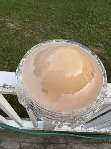 Antique 1930s Art Deco Nouveau PEACH COLOR Glass Ceiling Light Cover 10” Wide Cover