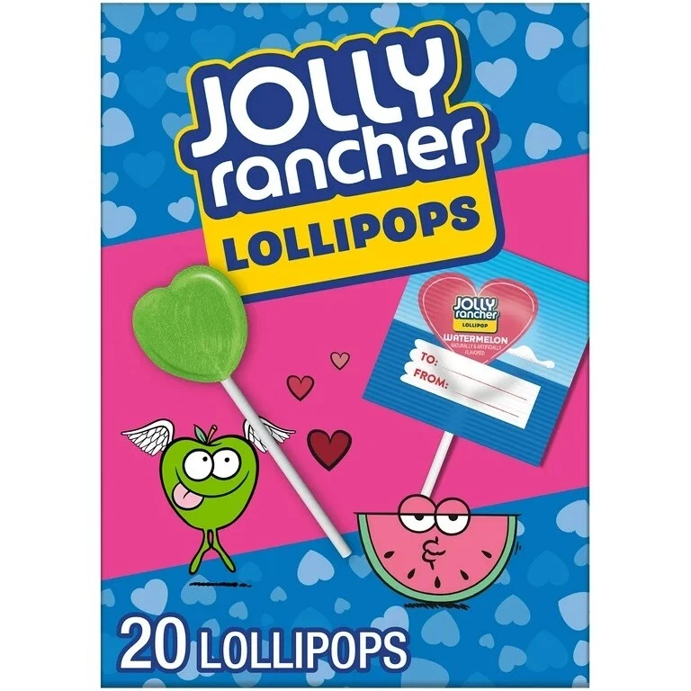 Jolly Rancher Assorted Fruit Flavored Valentine's Lollipops Box, 9.2 oz, 20pcs - Image 1 of 1