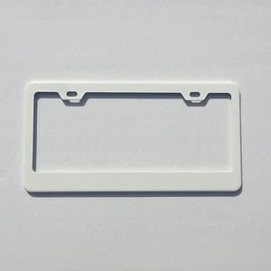 Stainless Steel Flat White License Plate Holder Frame bracket Car Suv Truck New  - Picture 1 of 5