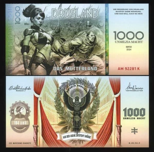 Drusland, 1000 Unmilzia Macht, Polymer, 2024, UNC F - Picture 1 of 1