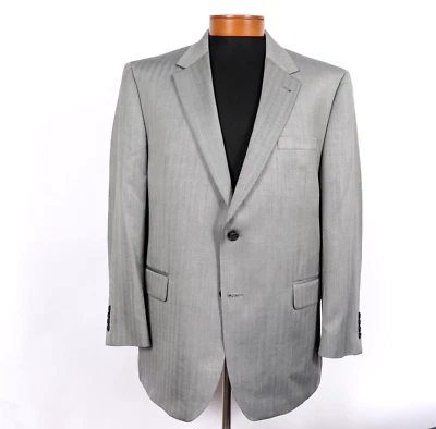 Jos A Bank Signature 44 R Mens Silk Wool Herringbone Blazer Sport Coat 344 - Image 1 of 4