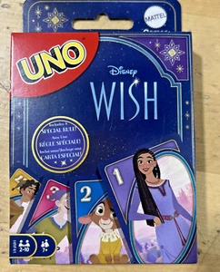 2023 Mattel UNO Disney WISH Asha & Friends Card Game with Deck & Rules *NEW - Picture 1 of 2