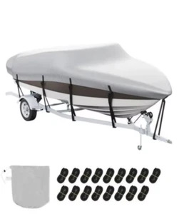 Universal Waterproof Boat Cover 20-24ft Trailerable with 17 Straps & Storage Bag - Picture 1 of 10