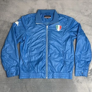 Vintage Kappa Italia Jacket Blue Full Zip Italian Soccer Windbreaker Mens XL - Picture 1 of 9