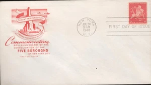1948 First Day Cover - Scott# C38 - 5-cent Airmail - Farnam Cachet - Picture 1 of 1