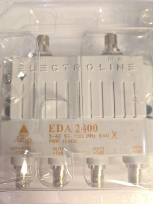 ELECTROLINE EDA2400 -CATV RF ANTENNA/POWER AMPLIFIER with 4Port Distribution NEW - Image 1 of 4