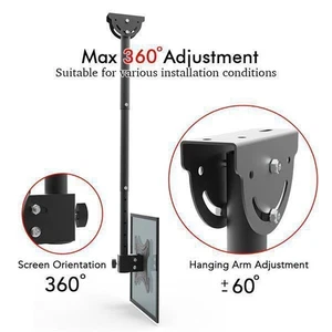 Tilt Swivel TV Ceiling Mount Bracket For 32 40 43 50 55 Inch Screen USA - Picture 1 of 7