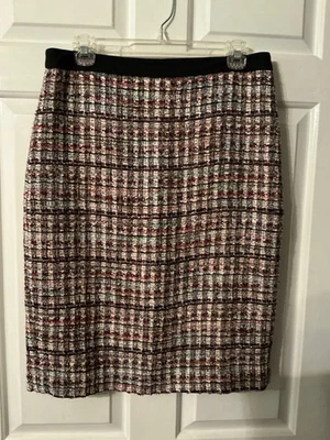 🌸 Falda lápiz recta forrada de tweed multicolor Talbots talla 6 🌸 Foto 1 de 4