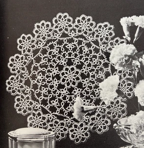 Vintage 1960's Pricilla Doily Crochet Pattern TATTED TREASURE Irish Lace 12" - Picture 1 of 1