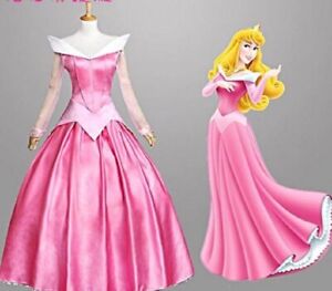 Hot Sleeping Beauty Princess Adult Women's Costume Aurora Gown Cosplay Dress