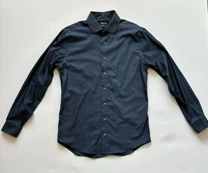 Kenneth Cole Reaction Mens Slim Fit Long Sleeve Shirt Steel Blue Size 16 34/35 - Picture 1 of 8
