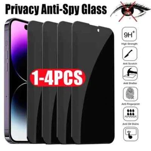 5D Privacy Tempered Glass Screen Protector For iPhone 15 14 Pro Max 13 12 Cover - Picture 1 of 11