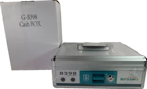 NEW Buy a Safe B398 Aluminum Cashier Box Lockable Cash Drawer NIB w/ Keys 2600 - Picture 1 of 11