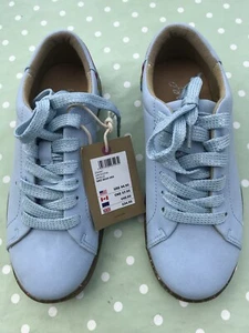 new £34.95 Joules girls rainbow trainers pale blue lace up pumps size 2 EU 34 - Picture 1 of 5