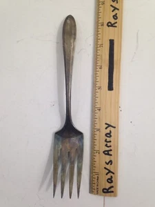 Community Silver plate PATRICIAN Serving serve FORK 1914 unpolished vtg - Picture 1 of 7