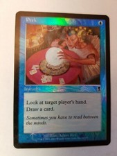 Peek FOIL COMMON Magic the Gathering MTG Lightly Played LP Odyssey Playing Card