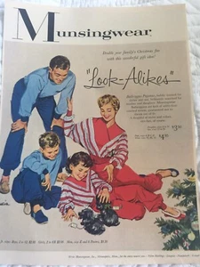 Vintage Magazine Fashion Print Advertising Retro 1954 Munsingwear Pajamas - Picture 1 of 1