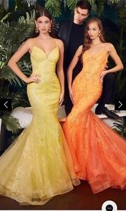 NWT Ladivine CC2279 - Embellished Mermaid Prom DressSz 4 Hot Pink - Picture 1 of 12