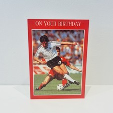 Vintage Unused Football Birthday Card, Karl-Heinz Riedle, Germany, c1990