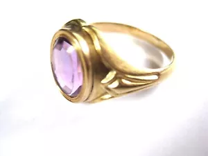 Anillo antiguo oro 585 con amatista, 4,3 g - Imagen 1 de 3