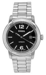 Reloj unisex Fossil Heritage acero inoxidable esfera negra fecha automático ME3223 - Imagen 1 de 4
