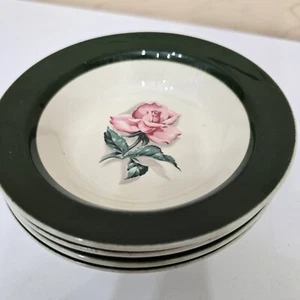 4 Vintage Taylor Smith Nautilus Rose Serving Bowls Dessert Bowl Cottagecore - Picture 1 of 4