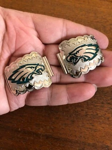 Native American Navajo Philadelphia Eagles Navajo Watch Tips Watch Band Nickel 2 - Picture 1 of 9