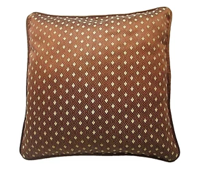 Asian Oriental Ethnic Indian Silk Diamond Cushion Cover Brown Gold 17" CLEARANCE - Picture 1 of 3