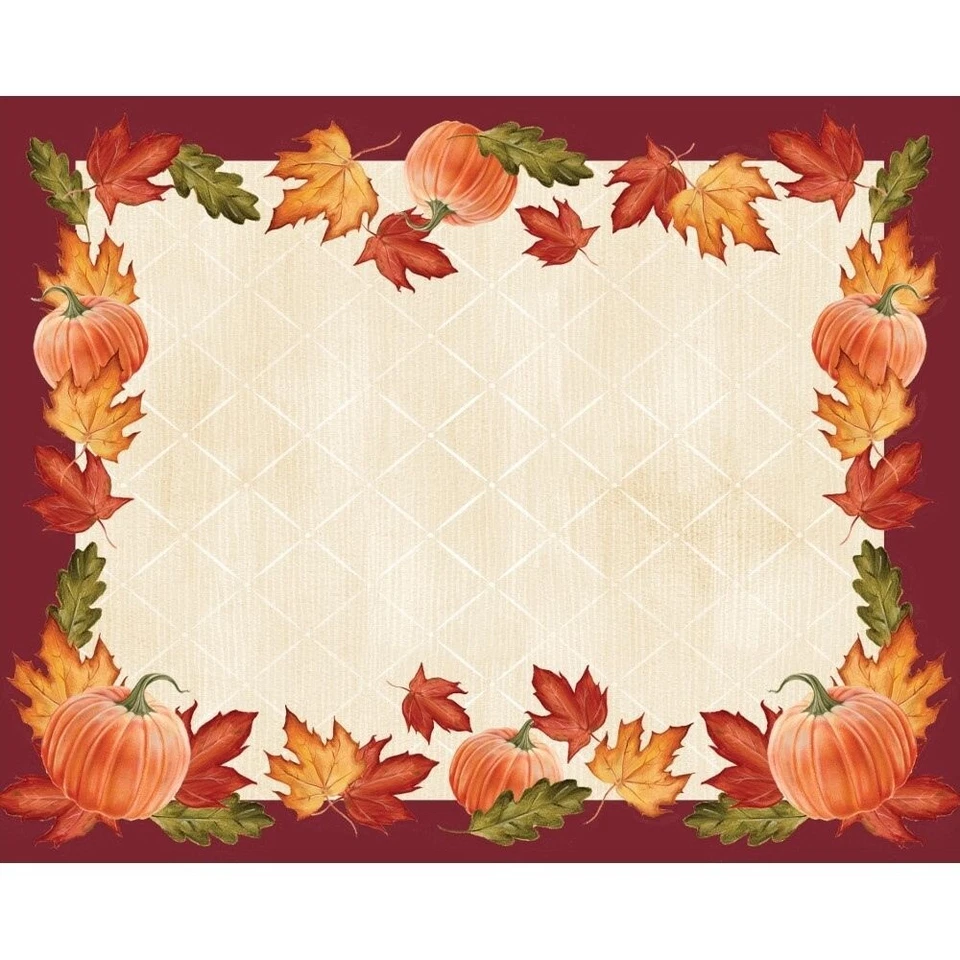 Fall Leaves and Pumpkins 12 Place mats Placemats Thanksgiving - Image 1 of 1