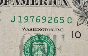 Birthday Anniversary Note 1976 Or 1976/9/2 Fancy Serial Number $1 One Dollar - Picture 1 of 5