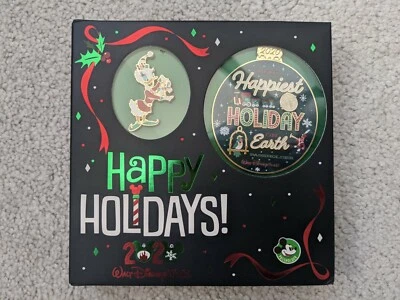 Disney World Passholder 2020 Felices Fiestas Adorno y Pin Set LE 1000 NUEVO Foto 1 de 2