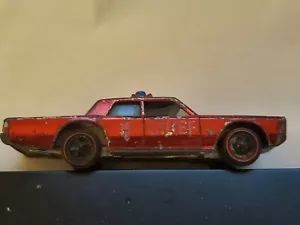 Vintage 1969 Hot Wheels Redline Red Cruiser Fire Chief Original Blue Dome - Picture 1 of 5