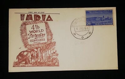 India 1954 FDC World Foresdtry Congress First Day Cover Rare  - Image 1 of 2