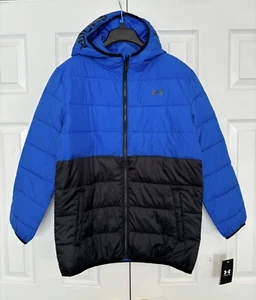 Under Armour Boys Pronto Colorblock Hood Lightweight Puffer Jacket YXL 18 20 NWT - Picture 1 of 5