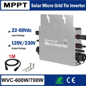 WVC 600W 700W MPPT Solar PV Grid Tie Micro Inverter DC 22V-60V to AC 230V APP ES - Picture 1 of 15