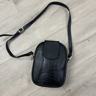 STELLA BIANCA ITALY Black Genuine Leather Crossbody / Shoulder Bag