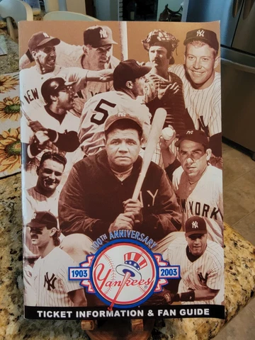 New York Yankees 2003 Ticket Information & Fan Guide - 100th ANNIVERSARY Cover