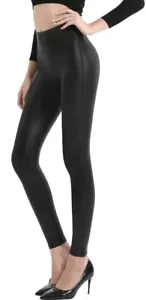 Retro Gong Womens Faux Leather Leggings Stretch High Waisted Pleather Pants - Picture 1 of 5