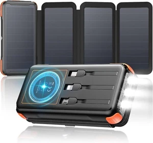 Solar Charger 25000mAh Wireless Portable Charger 20W Fast Charging Power Bank - Picture 1 of 8