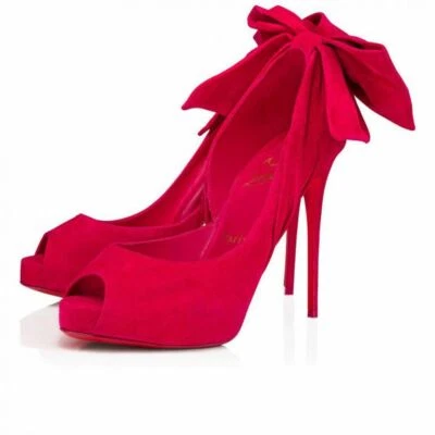 Christian Louboutin Rabakate Alta 120 Bomba Pink Suede Platform Heel Pump 37.5 - Изображение 1 из 4
