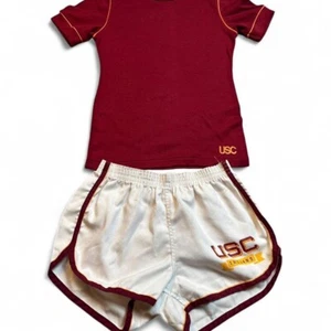 T-shirt pantaloncini vintage anni 70 University of Southern California Trojans USC taglia M - Foto 1 di 8