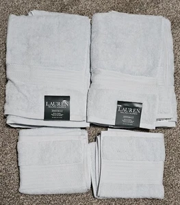 Lauren Ralph Lauren Greenwich Powder Blue Set Of 2 Bath Towels 2 Hand Towels NWT - Picture 1 of 3