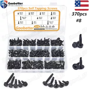370pcs #8 Hex Washer Head Self Drilling Sheet Metal Screws 410 Stainless Steel - Picture 1 of 10
