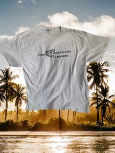 Pre Owned Men's Gildan I lIke Fishing and Maybe 3 People Shirt Sz Lg Comical - Picture 1 of 7