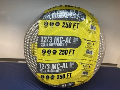 Encore Wire 12/3 MC-AL Solid THHN/THWN-2  Cable 250ft / 76.20M ( 790310829030) - Image 1 of 3