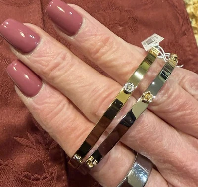 Juego de brazaletes Coach Open Circle Stone, C & Heart multicolor nuevo con etiquetas auténtico difícil de encontrar Foto 1 de 4