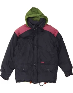 DIADORA Mens Hooded Padded Jacket UK 36 Small Navy Blue Colourblock DH60 - Picture 1 of 3